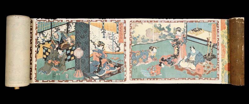 Toyokuni III “Magic Lantern Slides of That Romantic Purple Figure”