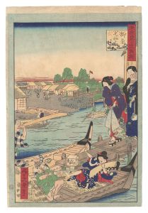 Thirty-six Amusing Views of Famous Places in Tokyo / Motoizumi Bridge, Yanagihara / Ikkei