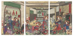 Bathhouse of the Koshiya at Edo-machi nichome / Yoshiiku