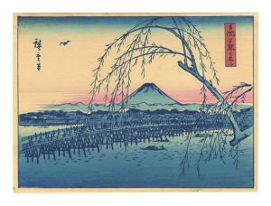 広重初代｢両国夕照の不二【復刻版】｣