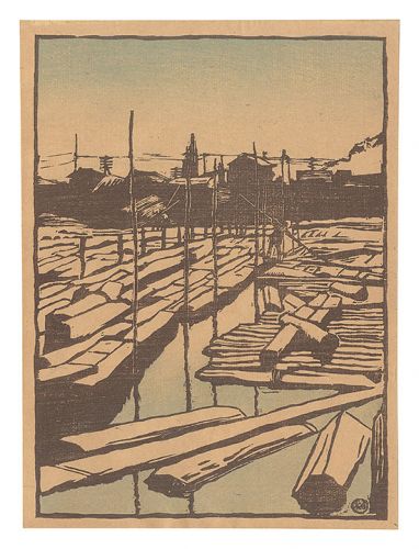 石井柏亭｢木場｣／