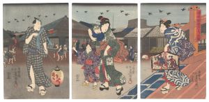 Toyokuni III / Morning Pilgrimage to Saga for a Special Display of Images [嵯峨ノ開帳朝参りの図]