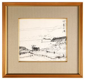 斎藤真一「自筆色紙　伊豆の海」