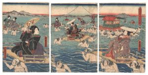 The Fifty-three Stations of the Tokaido Road: The O'i River / Kunimasa II