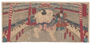 国明二代｢御浜延遼館於テ天覧角觝之図｣