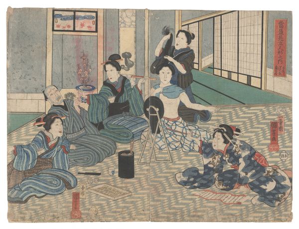 国芳｢当盛見立人形之内　かりざしき奥の図｣／