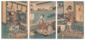 豊国三代「花鳥風月ノ内　月」