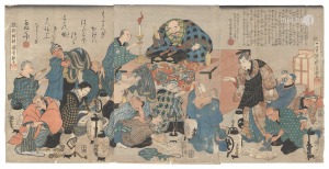 Kuniyoshi / The False Ikkyu Preaching to the Bill Collectors [偽一休和尚説法之図]