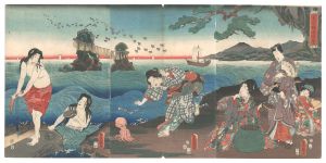 豊国三代｢光氏磯辺遊の図｣