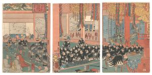 国芳「大星良金ヲ始四十余人の義士本意を達し万昌山円覚寺引取焼香図」