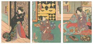 佐野譜曽我館染　／　豊国三代