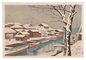 Famous Places in Tokyo / Tsukudajima in Snow / Asano Takeji