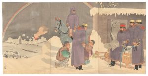 野津大将雪晴遼陽進望図　／　清親