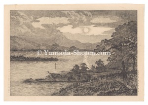 Narazaki Eisho / Summer Moon at the Abe River in Suruga Province