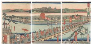 Lord Minamoto no Yoritomo Sets out for Oshu Province / Sadahide