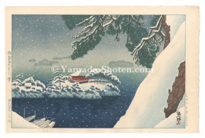 Okuyama Gihachiro / Snow at Godaido Hall, Matsushima
