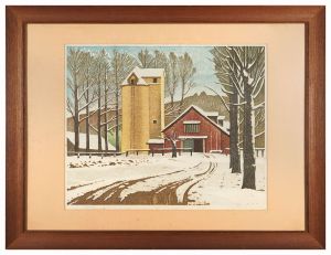 残雪の牧場 / 岡鹿之助