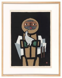 鳥と山男 / 畦地梅太郎