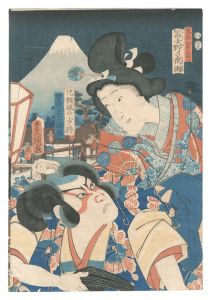 豊国三代「見立八景之内　富士野の夜雨」