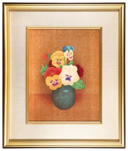 三色すみれ　／　岡鹿之助