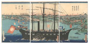 Kuniteru II / In the Conquest of Oshu Province, Lord Minamoto no Yoritomo Captures the Fortress of Takadachi [源頼朝公奥州征罰高館之諸城ヲ攻落ス]