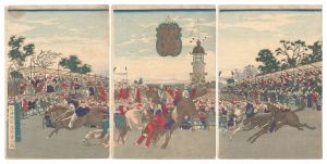 辛未九月二十三日東京招魂社内外人競馬図　／　芳年