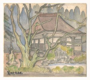 自筆色紙　京都 寂光院　／　永瀬義郎