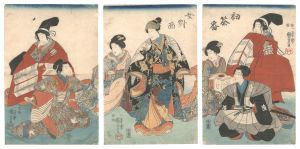 国芳「初茶番女対面」