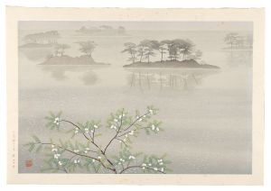 Kisakata - Seishi sleeping in the rain, Wet mimosa blossoms / Ono Chikkyo