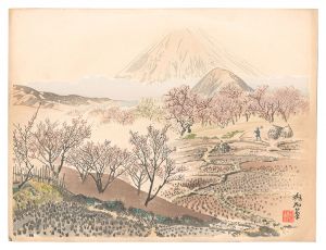 下曽我の梅林と富士　／　定方塊石