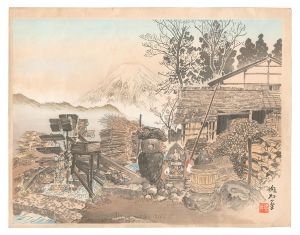 小沼の田家と富士　／　定方塊石