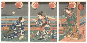 豊国三代「十二月之内　文月 廿六夜待」