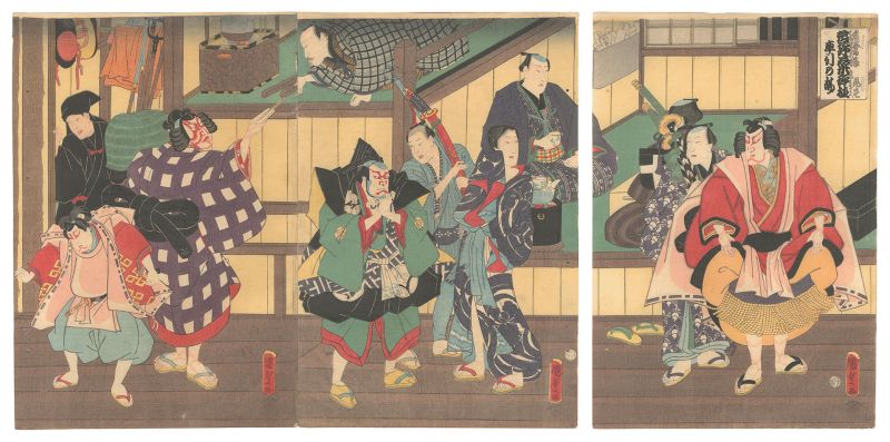 国貞二代「見たて 花兄弟若木鉢植」