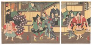 Kunisada II / Mitate: Hana Kyodai Wakagi no Hachiue [見たて 花兄弟若木鉢植]