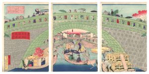 東京名勝浅草橋従両国之景　／　広重三代