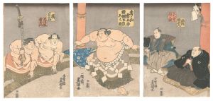 秀ノ山雷五郎横綱土俵入之図　／　豊国三代