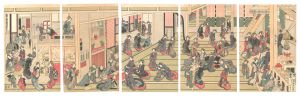 吉原楼中図【復刻版】　／　北斎
