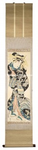 英泉「龍蝶打掛の花魁（仮題）」