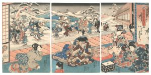 Snow, Moon, and Flowers / Snow / Toyokuni III