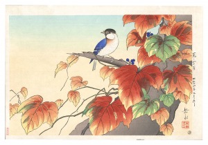 Japanese Ivy and Titmouse / Ide Gakusui