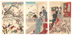 雪中梅荘群児遊戯図　／　周延