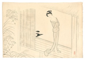 Miss Osen - On the Verandah / Komura Settai