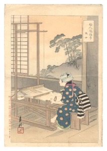婦人風俗尽　織女　／　月耕