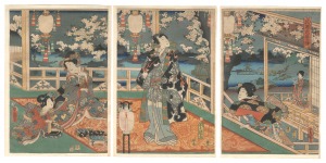 The Night Appearance of Genji among the Flowers / Toyokuni III