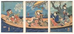 A Popular Selection of Six Flowers / Weeping Cherry / Toyokuni III