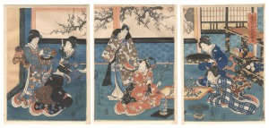 Practicing Flower Arrangement on New Year's Morning / Toyokuni III