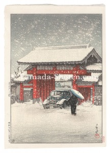 One Hundred Views of New Tokyo / Snow at the Great Gate fo Shiba