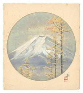 自筆画色紙　富士（仮題）　／　小島一谿
