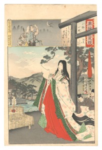 周延「東絵昼夜競　小野小町」