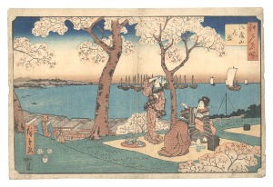 江戸名所　御殿山花盛　／　広重初代